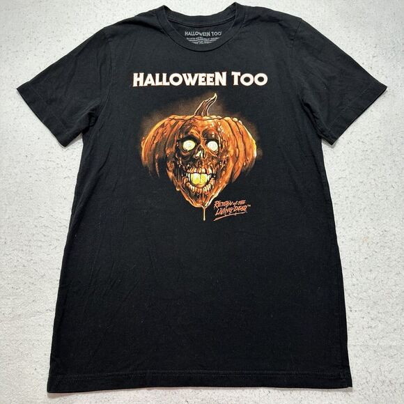 Return of the Living Dead Men Medium Halloween Too Pumpkin Skull Graphic T Shirt - Picture 1 of 11